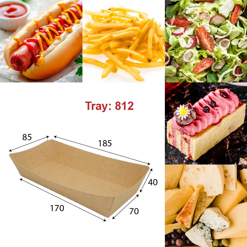 Tray 812. Tava de mancare din hartie Kraft.