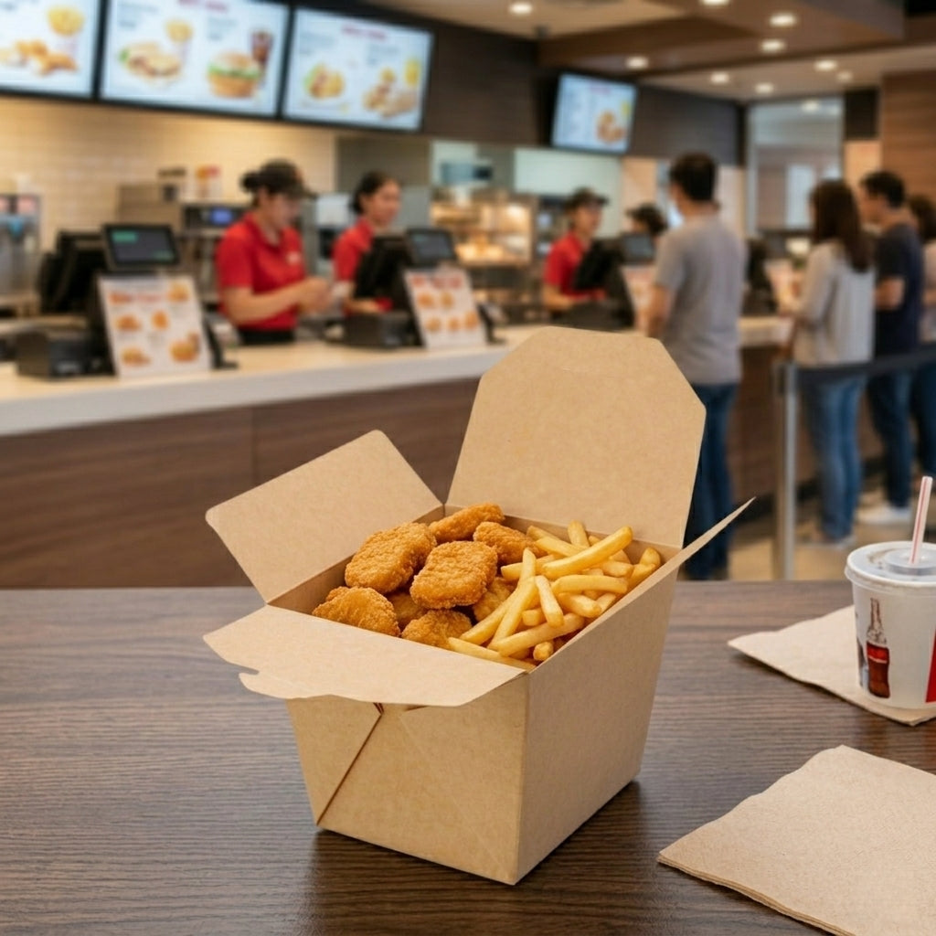 Box 153 the perfect fast food companion made from eco-friendly craft paper.